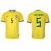 Brasil Casemiro #5 Hjemmedrakt VM 2022 Korte ermer